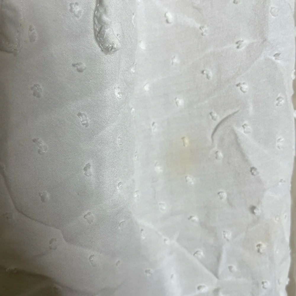 H&M Women’s White V-Neck Spotted Ruffled Long Sleeve Blouse Size 10 - Picture 5 of 6